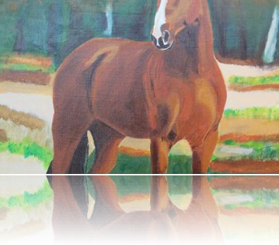 Pogoda Elena - Koń na łące